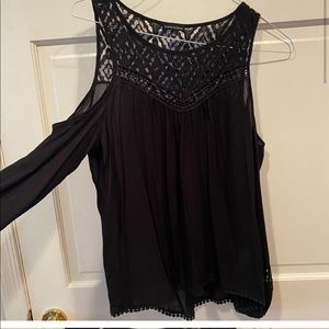 VIOLETS & ROSES BLACK COLD SHOULDER LONG SLEEVE TOP SIZE XL